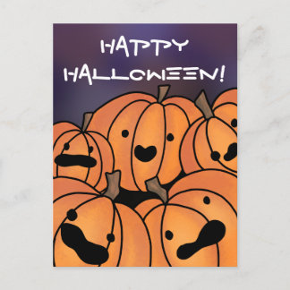 Carte Postale "Happy Halloween" Belle illustration Citrouille Pa