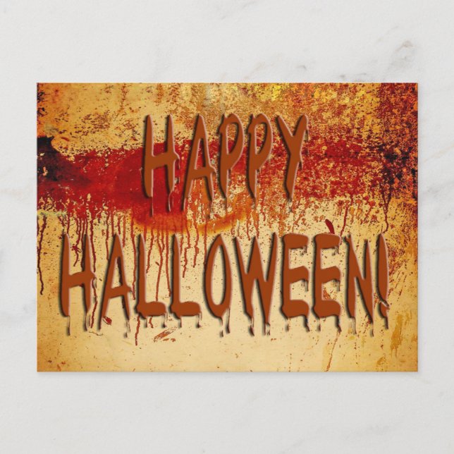 Carte Postale Happy Halloween Blood Stained Wall Postcard (Devant)