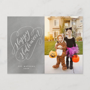 Carte Postale Happy Halloween Chic Handletted Photo Chalboard