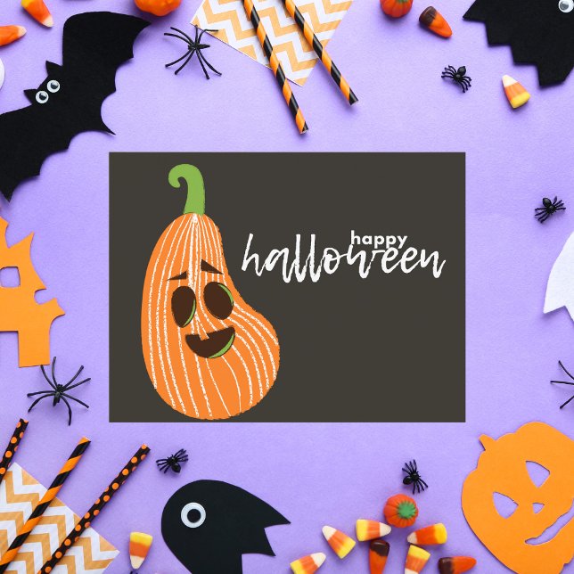 Carte Postale Happy Halloween Citrouille lunaire (Créateur téléchargé)