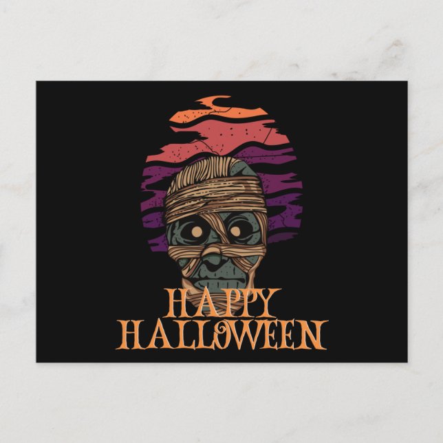 Carte Postale Happy Halloween drôle caractère Déplaisant (Devant)