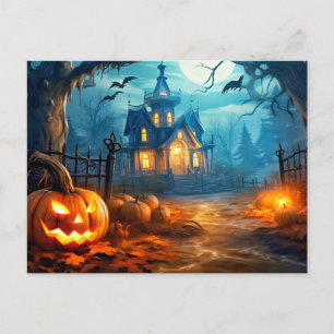 Carte Postale Happy Halloween Éffrayant Haunted Mansion