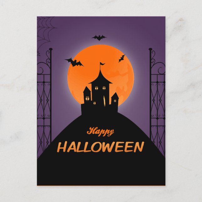 Carte Postale Happy Halloween effrayant House (Devant)