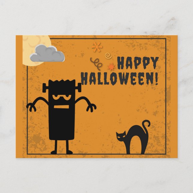 Carte Postale Happy Halloween Éffrayant Monster (Devant)
