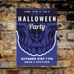 Carte Postale Happy Halloween | Fête Blue Skeleton<br><div class="desc">Happy Halloween | Fête Blue Skeleton</div>