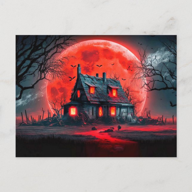 Carte Postale Happy Halloween Haunted House (Devant)