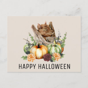 Carte Postale Happy Halloween mignonne petite chauve-souris avec