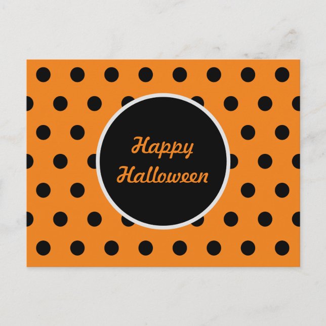 Carte postale Happy Halloween (orange et noir) (Devant)