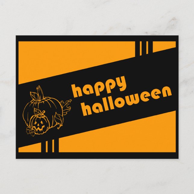 Carte Postale happy halloween : retro : (Devant)