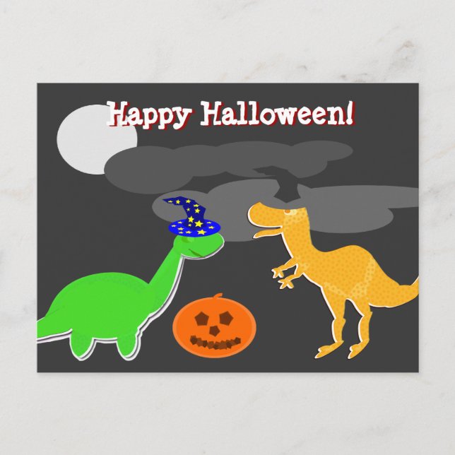 Carte postale Happy Halloween Salutations Dinosaur (Devant)