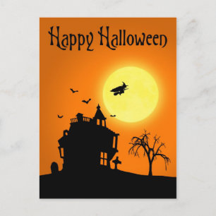 Carte Postale Happy Halloween Silhouette paysage