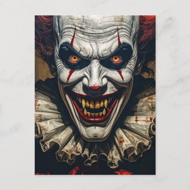 Carte postale Happy Halloween Vampire Clown (Devant)