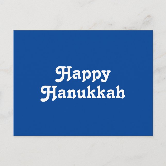 Carte Postale "Happy Hanoukka" Bleu blanc Fête (Devant)