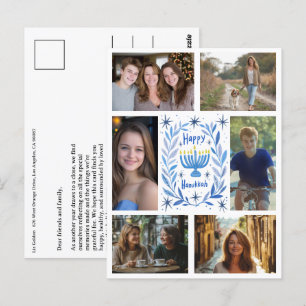 Carte Postale HAPPY HANOUKKA CUSTOM 6 PHOTO Holiday