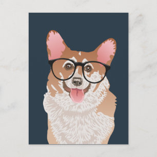 Carte Postale Happy Hipster Pembroke Welsh Corgi