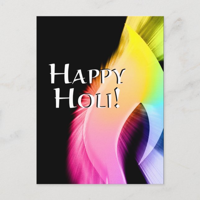Carte Postale happy holi (lumière de couleur) (Devant)