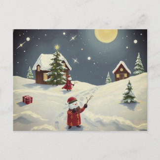 Carte Postale Happy Holiday Snow Landscape card 