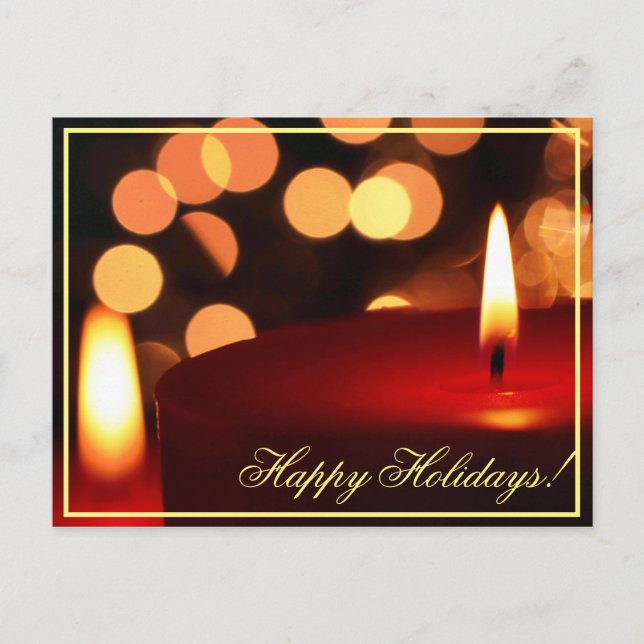 Carte postale Happy Holidays Candle Lights (Devant)