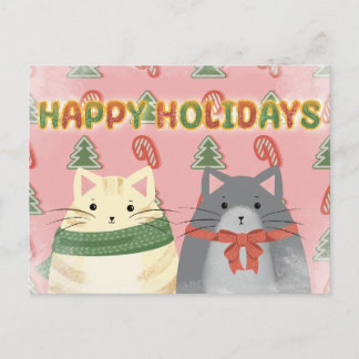 Carte Postale Happy Holidays Cats Postcard