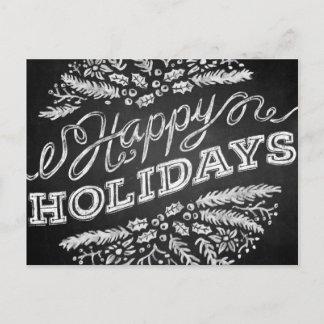 Carte postale Happy Holidays Chalkboard manuscrite