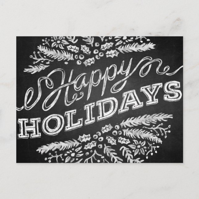 Carte postale Happy Holidays Chalkboard manuscrite (Devant)