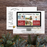 Carte Postale Happy Holidays Funny Zoom Quarantine<br><div class="desc">Have fun with your holiday card this year with this funny postcard featuring a Zoom computer screen and 4 of your favorite photos and 2 custom sticky notes. Personalize with your own custom headline and text. The Backside offers space for a personal note and your custom return address. A fun...</div>