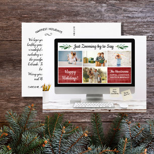 Carte Postale Happy Holidays Funny Zoom Quarantine