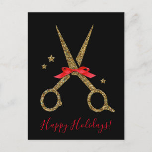 Carte Postale Happy Holidays - Golden parties scintillant Hair S