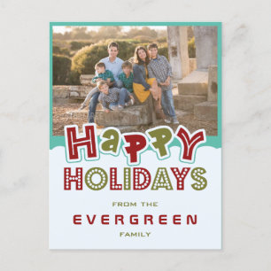 Carte postale Happy Holidays personnalisée Photo &