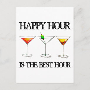 Carte Postale Happy Hour est la meilleure heure de cocktails de