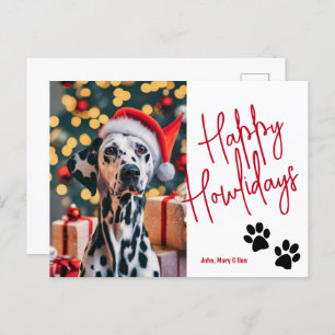Carte Postale Happy Howlidays Animaux de compagnie Photo Christm