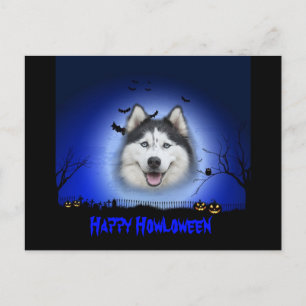 Carte Postale Happy Howloween Husky