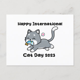 Carte Postale happy international cat day 2023