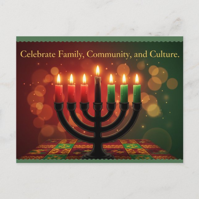 Carte Postale Happy Kwanzaa Kinara Postcard (Devant)