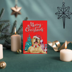 Carte postale Happy Lab Retriever Red Holiday