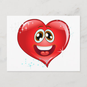 Carte Postale Happy Love Heart Emoji