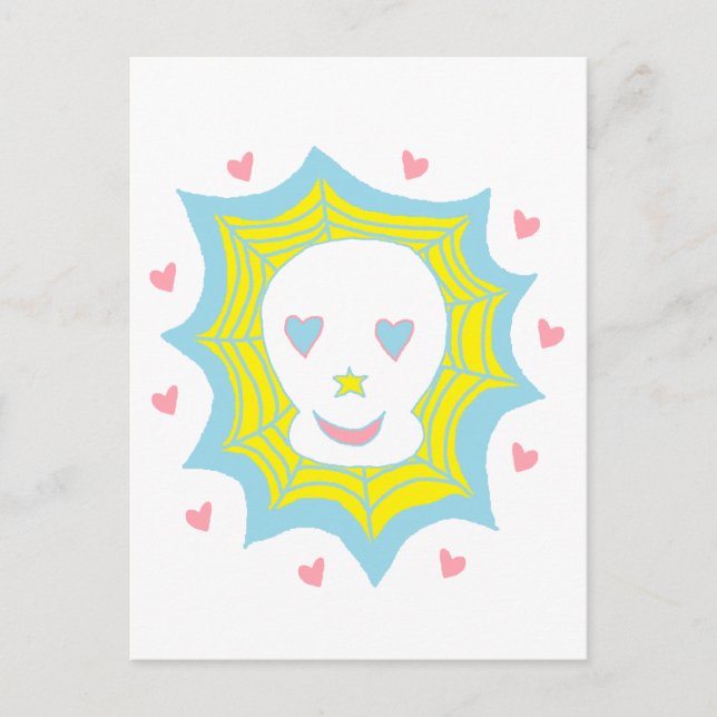 Carte Postale Happy Love Skull (Devant)