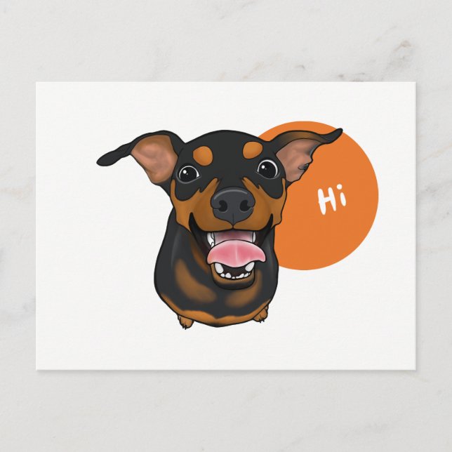 Carte postale Happy Min Pin Miniature Pinscher (Devant)