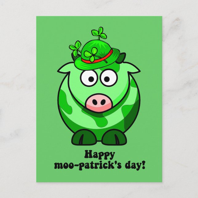 Carte Postale happy moo patricks day (Devant)