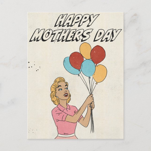 Carte Postale Happy mothers Day Balloons  (Devant)