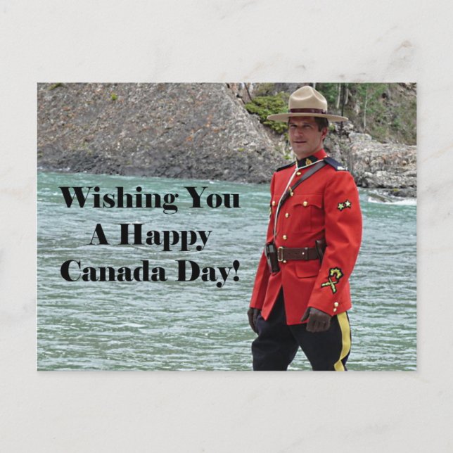 Carte Postale Happy Mountie Happy Canada Day Funny Photo (Devant)