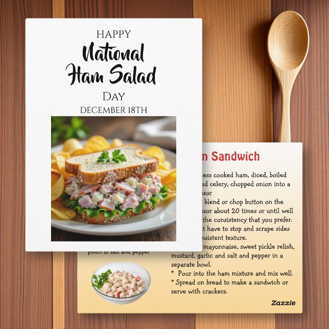 Carte Postale Happy National Ham Day | December 18th (Créateur téléchargé)