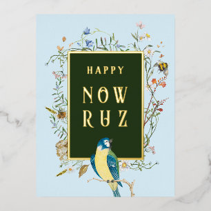 Carte postale Happy Nowruz Songbird Foil