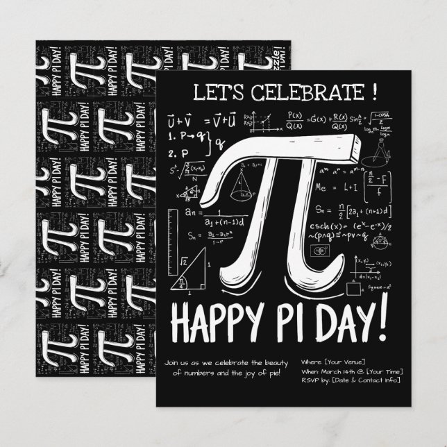 Carte postale Happy Pi Day - Fun Math (Devant / Derrière)
