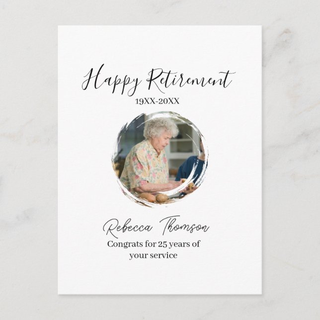 Carte Postale Happy retirement year name circle photo retired (Devant)