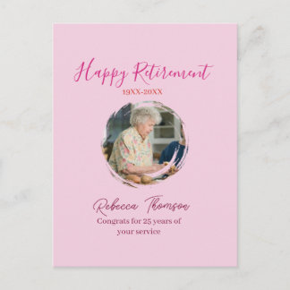 Carte Postale Happy retirement year name circle photo retired