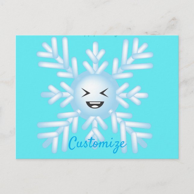 Carte Postale Happy Snowflake Emoticon Thunder_Cove (Devant)