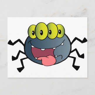 Carte Postale Happy Spider personnage de dessin animé