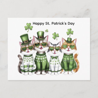 Carte Postale Happy St. Patrick's Day cats