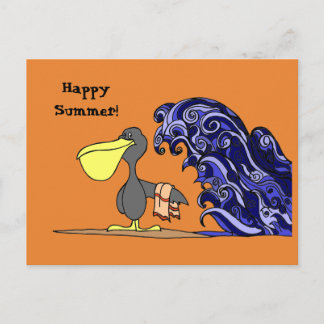 Carte Postale Happy Summer Pelican Postcard